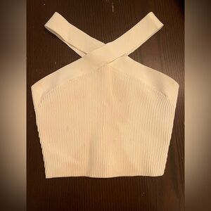 Sculpt knit criss cross cropped tank (willing to bargain)
